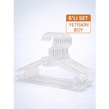Beylini 6'lı Kristal Askılık Yetişkin Kıyafetleri Için Dayanıklı Şeffaf Plastik Elbise Gömlek Kancalı Askı