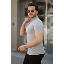 Livizmir Moda Erkek Hakim Yaka Dokuma Pamuklu Kumaş Kısa Kollu T-Shirt