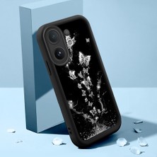 HONTINGA Vıvo V60 ile Uyumlu Kılıfı Düşüme Önleyici Basitlik Anti Düşme Kamera Korumali Şirin Kedi Kelebek Siyah Desen Yumuşak Silikon Telefon Kılıfı Kadın ve Erkek Için Uygundur K2-0013