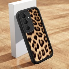 HONTINGA Samsung Galaxy S25 Fe ile Uyumlu Kılıfı Düşüme Önleyici Basitlik Anti Düşme Kamera Korumali Şirin Kedi Leopar Siyah Desen Yumuşak Silikon Telefon Kılıfı Kadın ve Erkek Için Uygundur K2-0016