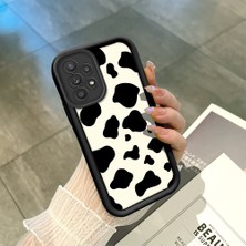 HONTINGA Samsung Galaxy A52S 5g ile Uyumlu Kılıfı Düşüme Önleyici Basitlik Anti Düşme Kamera Korumali Inek Siyah Desen Yumuşak Silikon Telefon Kılıfı Kadın ve Erkek Için Uygundur K2-0015