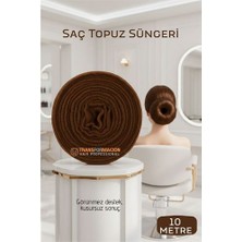 Zenvia Profesyonel 10 Metre Kesilebilir Saç Topuz Süngeri - Kuaför Tipi Esnek Form Verici Kahve Znv-Retr