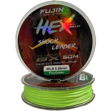 Fujin Hex Braid 8x 0.26MM 50MT Fluo Green Pe Ip Shock Leader