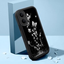 HONTINGA Vıvo V60 Lite ile Uyumlu Kılıfı Düşüme Önleyici Basitlik Anti Düşme Kamera Korumali Şirin Kedi Kelebek Siyah Desen Yumuşak Silikon Telefon Kılıfı Kadın ve Erkek Için Uygundur K2-0013