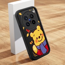 HONTINGA Vivo X200 Pro ile Uyumlu Kılıfı Düşüme Önleyici Basitlik Anti Düşme Kamera Korumali Şirin Kedi Çizgi Film Siyah Desen Yumuşak Silikon Telefon Kılıfı Kadın ve Erkek Için Uygundur K2-0097