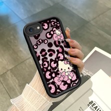 HONTINGA iPhone Se 2020 ile Uyumlu Kılıfı Düşüme Önleyici Basitlik Anti Düşme Kamera Korumali Hello Kitty Siyah Desen Yumuşak Silikon Telefon Kılıfı Kadın ve Erkek Için Uygundur K2-0084