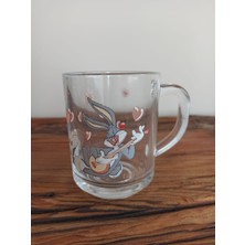 Hureggo Vintage Bugs Bunny Orijinal Kulplu Cam Bardak Kupa & 9.5 cm