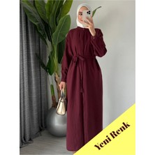 Molly Nelly Kadın Uzun Yazlık Muslin Ince Tunik Bordo Pardesü