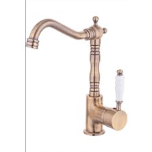 Kustar Verona Antik Kaplama Porselen Kollu Te Mix Mutfak Evye Lavabo Bataryası