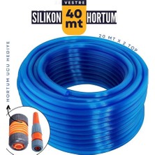 Flamex Turk  40 Metre Silikonlu Bahçe Hortumu Sulama Aparatı Hediyeli