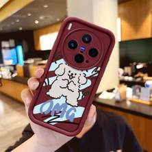 HONTINGA Vivo X300 ile Uyumlu Kılıfı Düşüme Önleyici Basitlik Anti Düşme Kamera Korumali Karakteri Bordo Desen Yumuşak Silikon Telefon Kılıfı Kadın ve Erkek Için Uygundur K2-7045