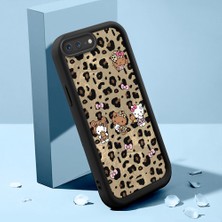 HONTINGA iPhone 7 Plus ile Uyumlu Kılıfı Düşüme Önleyici Basitlik Anti Düşme Kamera Korumali Şirin Kedi Leopar Siyah Desen Yumuşak Silikon Telefon Kılıfı Kadın ve Erkek Için Uygundur K2-0016
