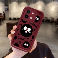 HONTINGA Vivo Y28 ile Uyumlu Kılıfı Düşüme Önleyici Basitlik Anti Düşme Kamera Korumali Karakteri Bordo Desen Yumuşak Silikon Telefon Kılıfı Kadın ve Erkek Için Uygundur K2-7053