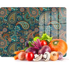 Decovetro Cam Kesme Tahtası ve Sunumluk Şal Desenli 40 x 30 cm