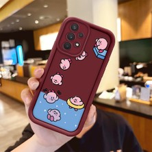HONTINGA Samsung Galaxy A32 ile Uyumlu Kılıfı Düşüme Önleyici Basitlik Anti Düşme Kamera Korumali Karakteri Bordo Desen Yumuşak Silikon Telefon Kılıfı Kadın ve Erkek Için Uygundur K2-7054