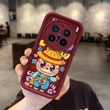 HONTINGA Vivo X200 Pro ile Uyumlu Kılıfı Düşüme Önleyici Basitlik Anti Düşme Kamera Korumali Karakteri Bordo Desen Yumuşak Silikon Telefon Kılıfı Kadın ve Erkek Için Uygundur K2-7043