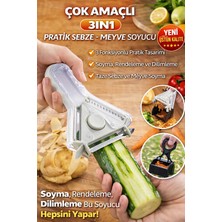 Ecuy 3in1 Sebze Meyve Soyucu Jülyen Kesici Tırtıklı Bıçaklı Pratik Mutfak Aparatı Soyma Aleti