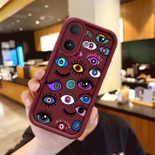 HONTINGA Vıvo V60  ile Uyumlu Kılıfı Düşüme Önleyici Basitlik Anti Düşme Kamera Korumali Karakteri Bordo Desen Yumuşak Silikon Telefon Kılıfı Kadın ve Erkek Için Uygundur K2-7053