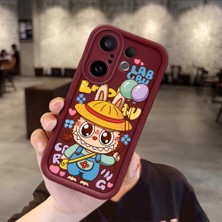 HONTINGA Vivo X200 Fe ile Uyumlu Kılıfı Düşüme Önleyici Basitlik Anti Düşme Kamera Korumali Karakteri Bordo Desen Yumuşak Silikon Telefon Kılıfı Kadın ve Erkek Için Uygundur K2-7043