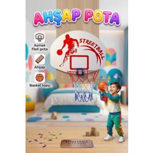 Farbu Oyuncak Ahşap Asılabilir Fileli Gerçekci Detaylı Streetball Basketbol Potası Eğitici Spor Oyuncak