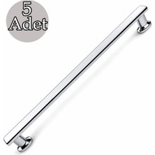 Badem10 Özen Krom Çekmece Kulp 224 mm 5 Adet Set Modern Dolap Kapak Kulpu Parlak Dayanıklı Metal Tasarım