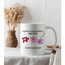 Weiler Riger Yapboz Kalp Figürlü Olacak Olanlar Olur Motto Premium 330ML WR-PZ101 - Hediye Porselen Kupa Bardak
