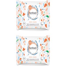 Femfresh Genital Bölge Yıkama Islak Mendil 25’li × 2 Set – Ph Dengeli Gün Boyu Ferahlık