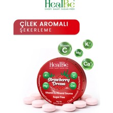 HealBe Şekersiz Şekerleme | Çilek Aromalı, Sukralozlu Vitamin ve Mineral Destekli