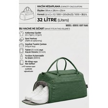 Kaff Haki Krinkıl Kumaş Ayakkabı Bölmeli 00818 Önü Cepli Su Geçirmez Omuz Askılı Spor ve Seyahat Çantası