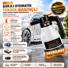 Polham 2 Litre Şarjlı Otomatik Yüksek Basınçlı Araç Yıkama Köpük Püskürtücü El Pompası, Çok Amaçlı Köpük Pompası