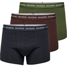 ShopINN Onskasper Tnt Color Trunks 3-Pack Erkek Kırmızı 3'lü Boxer - 22024529