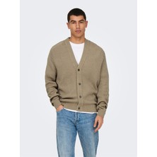 Only & Sons Onsfergal Lıfe Reg 7 Rıb Card Knıt Erkek Kahverengi Hırka - 22030209