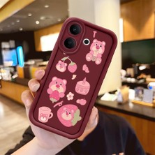 HONTINGA Vıvo V60 Lite  ile Uyumlu Kılıfı Düşüme Önleyici Basitlik Anti Düşme Kamera Korumali Karakteri Bordo Desen Yumuşak Silikon Telefon Kılıfı Kadın ve Erkek Için Uygundur K2-7047