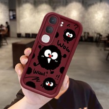 HONTINGA Vıvo Y31 5g  ile Uyumlu Kılıfı Düşüme Önleyici Basitlik Anti Düşme Kamera Korumali Karakteri Bordo Desen Yumuşak Silikon Telefon Kılıfı Kadın ve Erkek Için Uygundur K2-7053