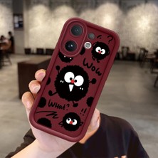 HONTINGA Vıvo V60  ile Uyumlu Kılıfı Düşüme Önleyici Basitlik Anti Düşme Kamera Korumali Karakteri Bordo Desen Yumuşak Silikon Telefon Kılıfı Kadın ve Erkek Için Uygundur K2-7053