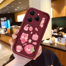 HONTINGA Tecno Spark 20 Pro ile Uyumlu Kılıfı Düşüme Önleyici Basitlik Anti Düşme Kamera Korumali Karakteri Bordo Desen Yumuşak Silikon Telefon Kılıfı Kadın ve Erkek Için Uygundur K2-7047