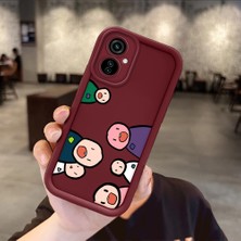 HONTINGA Tecno Camon 19 Neo ile Uyumlu Kılıfı Düşüme Önleyici Basitlik Anti Düşme Kamera Korumali Karakteri Bordo Desen Yumuşak Silikon Telefon Kılıfı Kadın ve Erkek Için Uygundur K2-7054