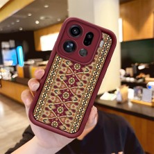 HONTINGA Oppo Find X9 Pro 5g  ile Uyumlu Kılıfı Düşüme Önleyici Basitlik Anti Düşme Kamera Korumali Halı Bordo Desen Yumuşak Silikon Telefon Kılıfı Kadın ve Erkek Için Uygundur K2-7316