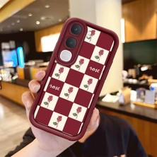 HONTINGA Vıvo Y31 5g  ile Uyumlu Kılıfı Düşüme Önleyici Basitlik Anti Düşme Kamera Korumali Çiçek Bordo Desen Yumuşak Silikon Telefon Kılıfı Kadın ve Erkek Için Uygundur K2-7297