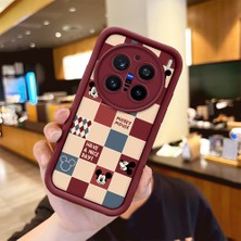 HONTINGA Vivo X200 Pro ile Uyumlu Kılıfı Düşüme Önleyici Basitlik Anti Düşme Kamera Korumali Sevimli Bordo Desen Yumuşak Silikon Telefon Kılıfı Kadın ve Erkek Için Uygundur K2-7021