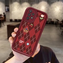 HONTINGA Samsung Galaxy A52S 5g ile Uyumlu Kılıfı Düşüme Önleyici Basitlik Anti Düşme Kamera Korumali Sevimli Bordo Desen Yumuşak Silikon Telefon Kılıfı Kadın ve Erkek Için Uygundur K2-7021