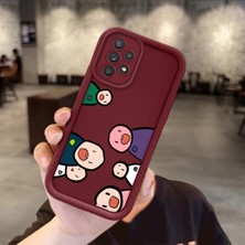 HONTINGA Samsung Galaxy A52S 5g ile Uyumlu Kılıfı Düşüme Önleyici Basitlik Anti Düşme Kamera Korumali Karakteri Bordo Desen Yumuşak Silikon Telefon Kılıfı Kadın ve Erkek Için Uygundur K2-7054