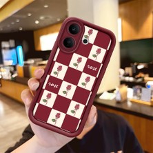 HONTINGA Vıvo V60 Lite  ile Uyumlu Kılıfı Düşüme Önleyici Basitlik Anti Düşme Kamera Korumali Çiçek Bordo Desen Yumuşak Silikon Telefon Kılıfı Kadın ve Erkek Için Uygundur K2-7297
