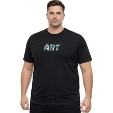 Battal Moda Battalmoda Erkek Büyük Beden Siyah Bisiklet Yaka Kısa Kollu Art Tişört 3xl-4xl-5xl-6xl