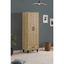 Hermobi Neo 2 Kapaklı Çekmeceli Askılıklı Dolap