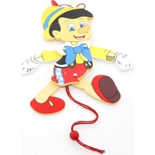 Pileli Store Ahşap Sallanan Pinokyo Figürü