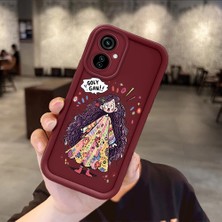 HONTINGA Tecno Camon 19 Neo ile Uyumlu Kılıfı Düşüme Önleyici Basitlik Anti Düşme Kamera Korumali Sevimli Bordo Desen Yumuşak Silikon Telefon Kılıfı Kadın ve Erkek Için Uygundur K2-7051
