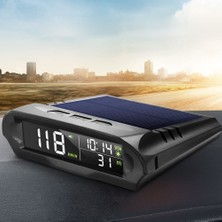 HpyTech 🚀 Gps Hız Göstergesi Hud Ekran–güneş Enerjili Dijital Kilometre Sayacı-Otomatik Parlaklık | Araç Cam Üstü Head Up Display