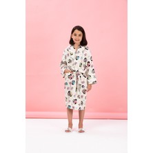 Özdilek Lisanslı Kapüşonlu Çocuk Bornozu 7/8 Yaş-Minnie Mouse Colors Krem