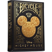 Bicycle Disney Mickey Mouse Esinli Siyah ve Altın Renkli Oyun Kartı.